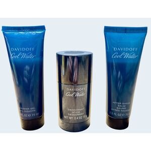 Davidoff Cool Water For Men 3-Piece Set: Shower Gel, After Shave Balm, Deodorant